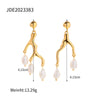 Retro Tree Copper Pearl Pearl Drop Earrings 1 Pair