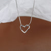 Fashion Heart Shape Sterling Silver Chain Pendant Necklace 1 Piece