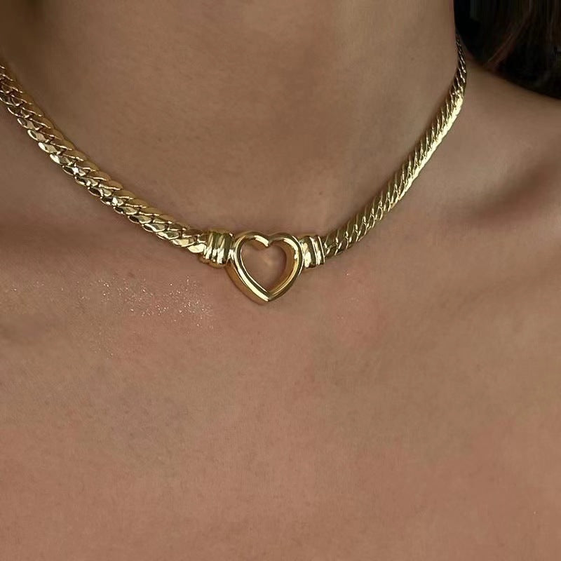 1 Piece Streetwear Heart Shape Stainless Steel Plating Necklace