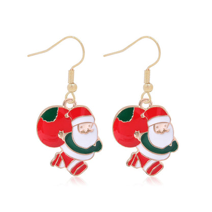 Fashion Christmas Tree Gloves Alloy Plating Inlay Artificial Gemstones Christmas Women's Drop Earrings 1 Pair