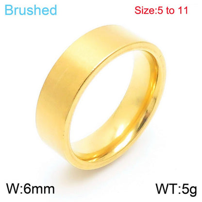 Simple Style Solid Color Stainless Steel Plating Rings 1 Piece