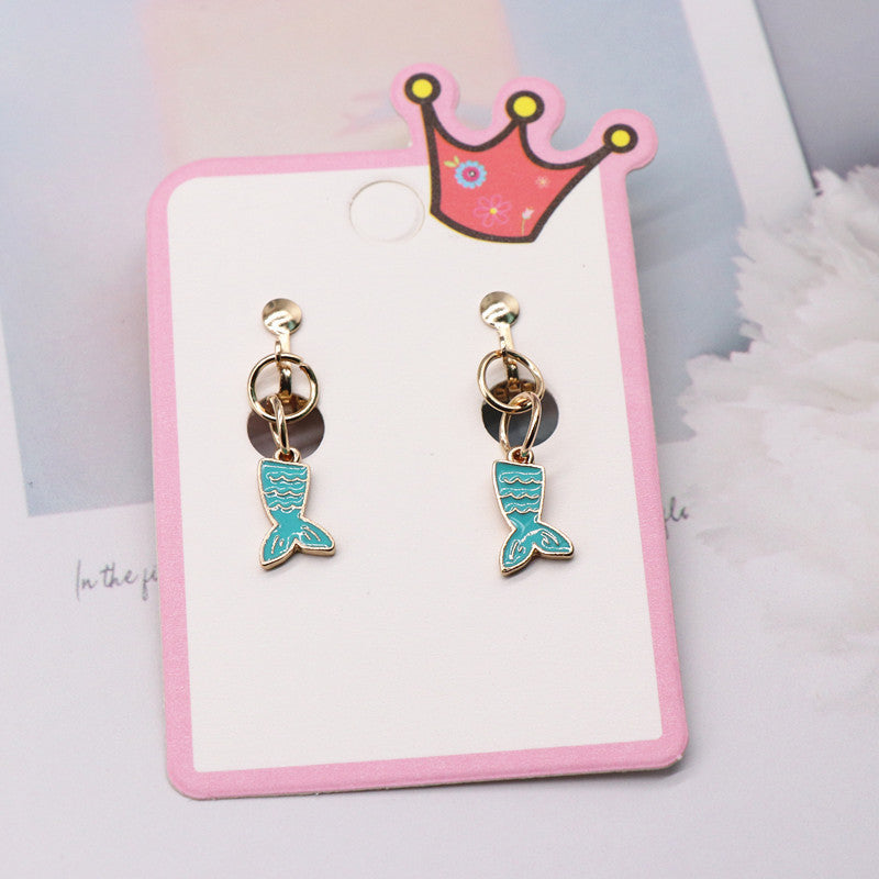 Cartoon Style Rainbow Unicorn Alloy Girl's Ear Clips 1 Pair