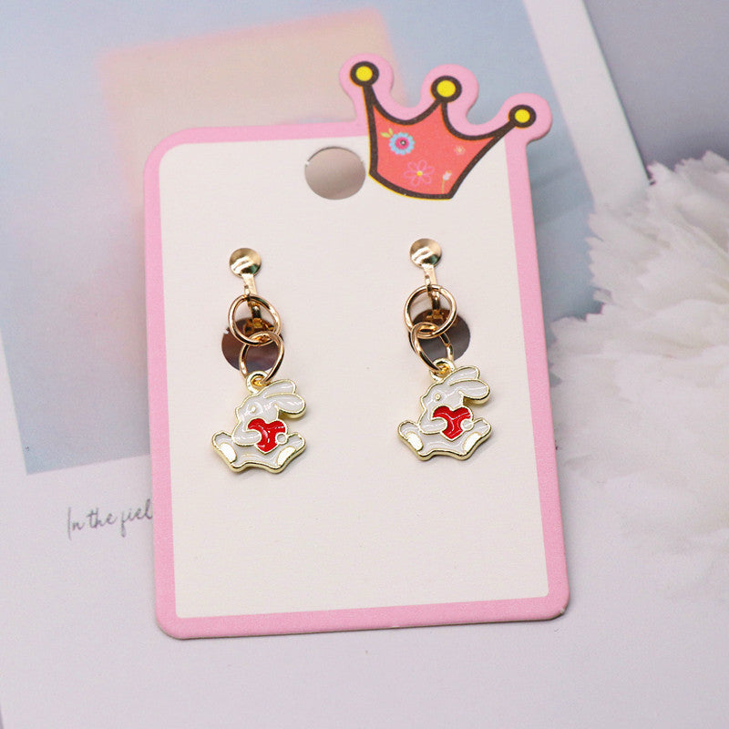 Cartoon Style Rainbow Unicorn Alloy Girl's Ear Clips 1 Pair