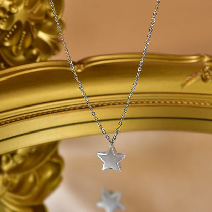 Fashion Rabbit Star Tree Titanium Steel Inlay Artificial Pearls Rhinestones Necklace 1 Piece