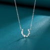 Fashion U Shape Sterling Silver Inlay Zircon Pendant Necklace 1 Piece