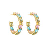 Sweet C Shape Square Water Droplets Copper Rings Earrings In Bulk