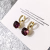 1 Pair Ig Style Square Inlay Copper Crystal Zircon Earrings