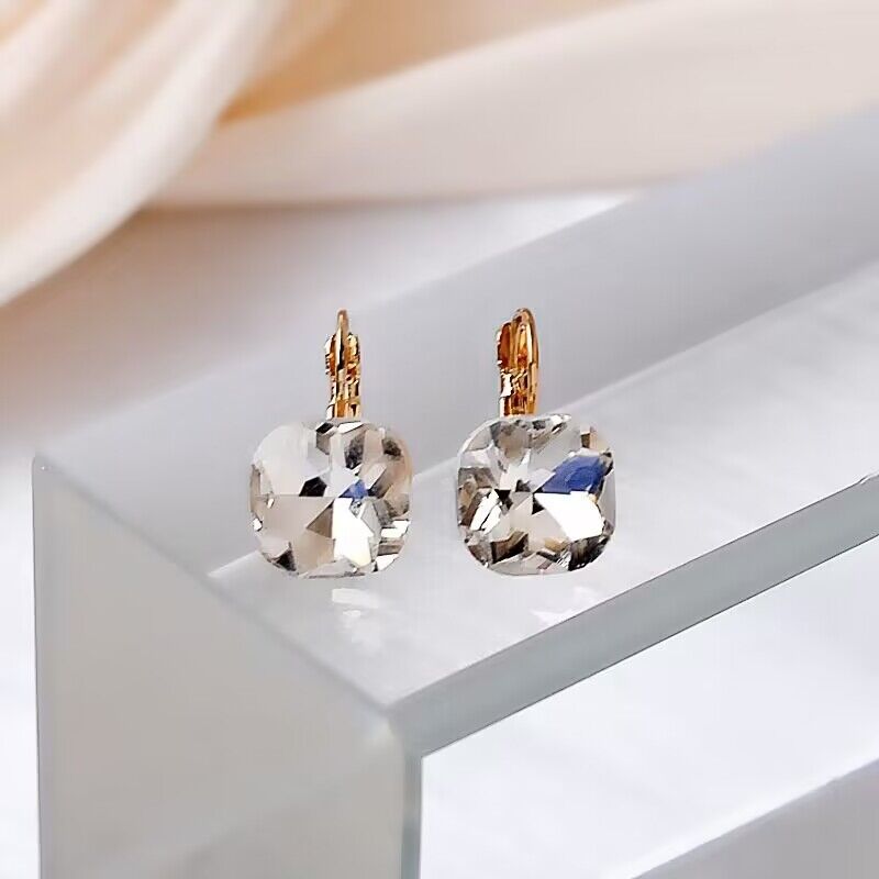 Fashion Square Alloy Inlay Rhinestones Women's Earrings 1 Pair