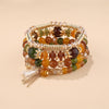 Retro Geometric Color Block Beaded Alloy Glass Tassel Women's Bracelets