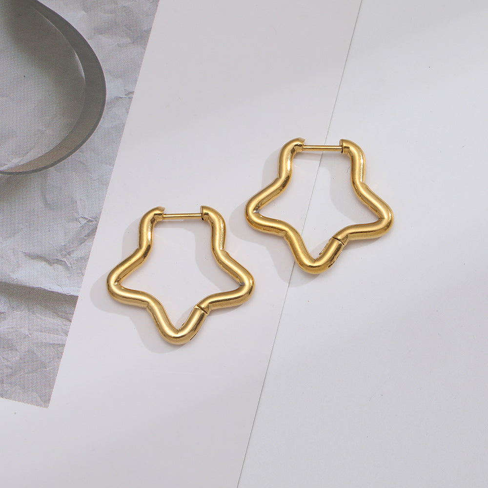 Fashion Geometric Stainless Steel Gold Plated Earrings 1 Pair