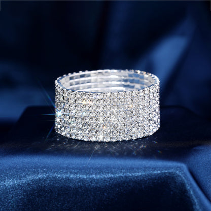 Fashion Round Alloy Rhinestone Unisex Bangle 1 Piece