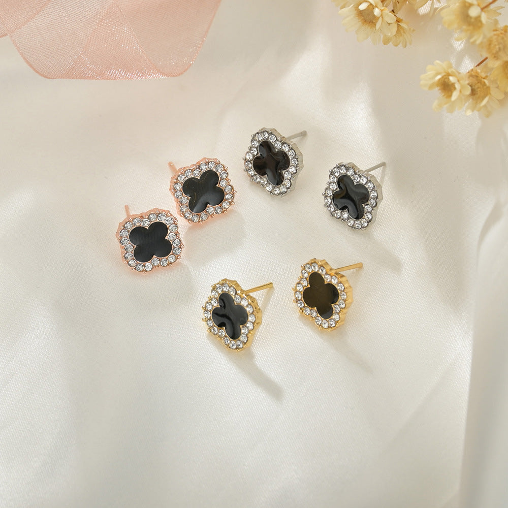 Simple Style Flower Rhinestone No Inlaid Earrings Ear Studs