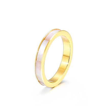 Fashion Solid Color Stainless Steel Plating Shell Rings 1 Piece