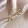 Simple Style Star Heart Shape Bow Knot Alloy Inlay Artificial Pearls Zircon Women's Earrings 1 Pair