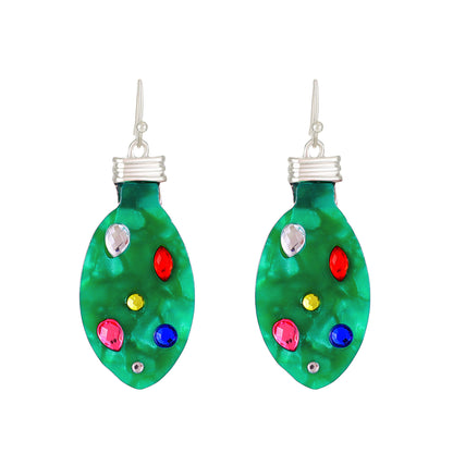 1 Pair Fashion Santa Claus Letter Enamel Inlay Alloy Artificial Gemstones Drop Earrings