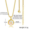 Casual Modern Style Letter Stainless Steel Plating Inlay Shell 18k Gold Plated Pendant Necklace