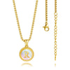 Casual Modern Style Letter Stainless Steel Plating Inlay Shell 18k Gold Plated Pendant Necklace