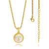 Casual Modern Style Letter Stainless Steel Plating Inlay Shell 18k Gold Plated Pendant Necklace