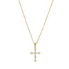 Retro Cross Stainless Steel Inlay Rhinestones Pendant Necklace