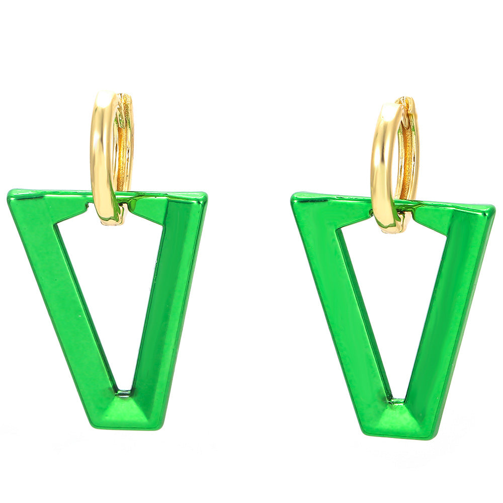 Fashion Solid Color Copper Plating Drop Earrings 1 Pair