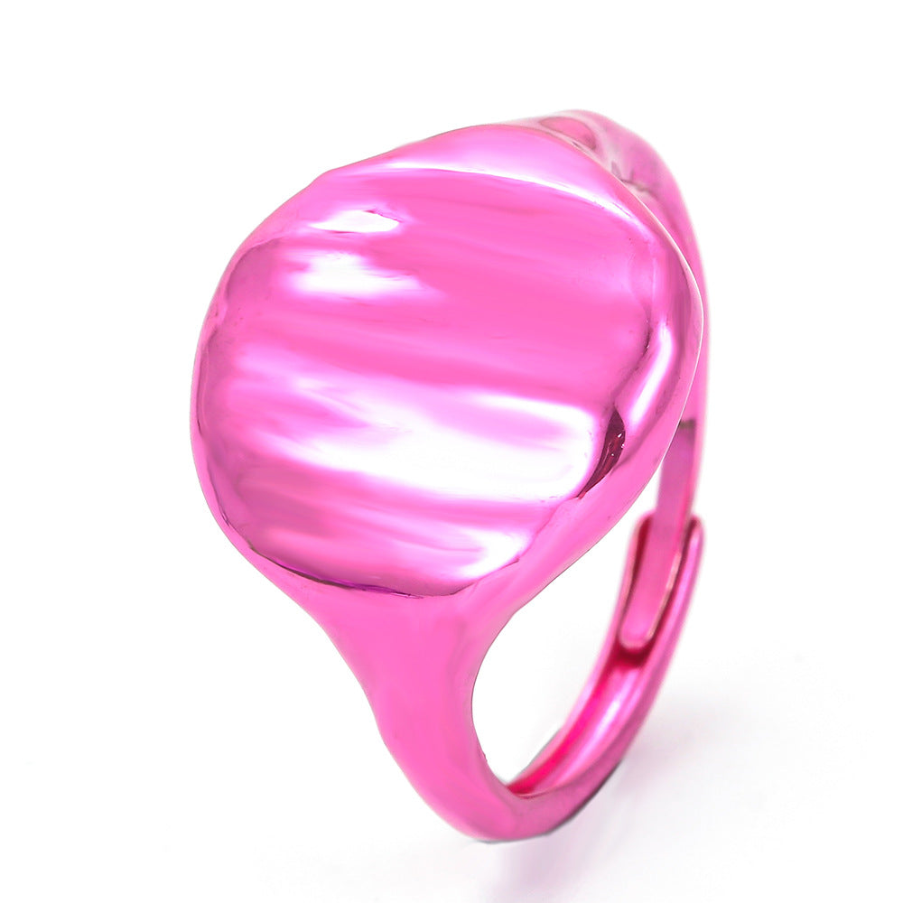 Fashion Solid Color Copper Plating Rings 1 Piece