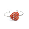 Fashion U Shape Heart Shape Crystal Metal Bangle 1 Piece