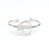 Fashion U Shape Heart Shape Crystal Metal Bangle 1 Piece