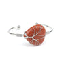 Fashion U Shape Heart Shape Crystal Metal Bangle 1 Piece