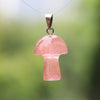 Fashion Mushroom Natural Crystal Polishing Pendant Necklace 1 Piece