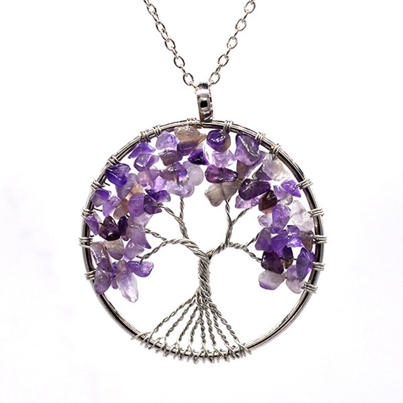 Fashion Tree Natural Stone Plating Pendant Necklace 1 Piece