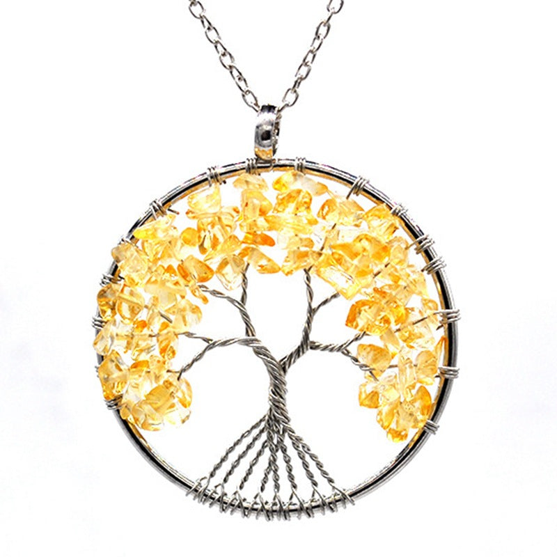 Fashion Tree Natural Stone Plating Pendant Necklace 1 Piece