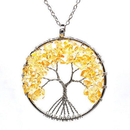 Fashion Tree Natural Stone Plating Pendant Necklace 1 Piece