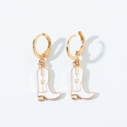 Fashion Boots Alloy Enamel Women'S Drop Earrings 1 Pair