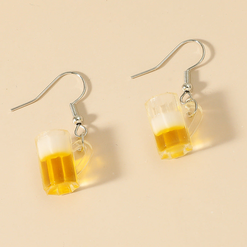 1 Pair Fashion Beer Leaves Orange Plating Alloy Drop Earrings