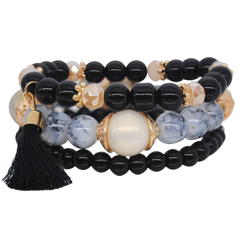 1 Set Ethnic Style Wings Arylic Artificial Crystal Alloy Beaded Women's Bracelets