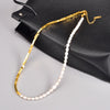 Fashion Geometric Titanium Steel Gold Plated Pearl Necklace 1 Piece