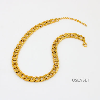 Fashion Solid Color Stainless Steel Plating Chain Necklace 1 Piece