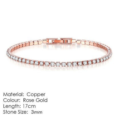 Fashion Geometric Copper Plating Zircon Bracelets 1 Piece