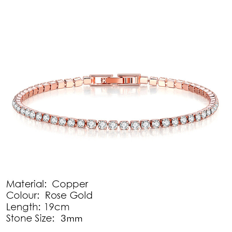 Fashion Geometric Copper Plating Zircon Bracelets 1 Piece