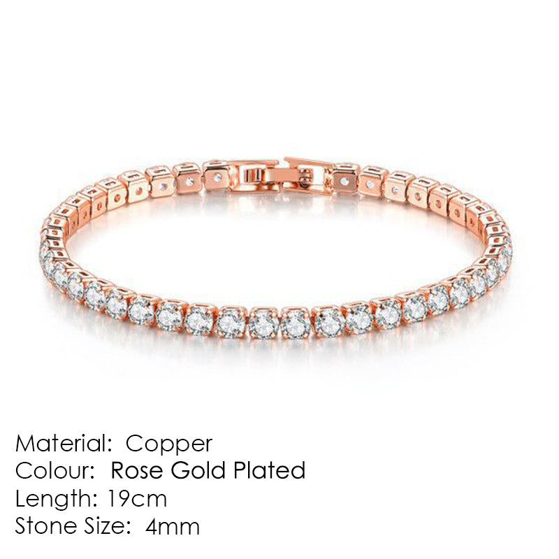 Fashion Geometric Copper Plating Zircon Bracelets 1 Piece