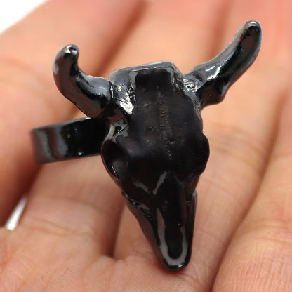 Retro Cattle Resin Unisex Open Ring 1 Piece