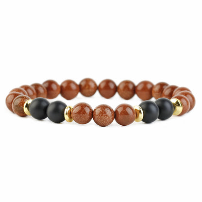 Retro Round Natural Stone Beaded Bracelets 1 Piece