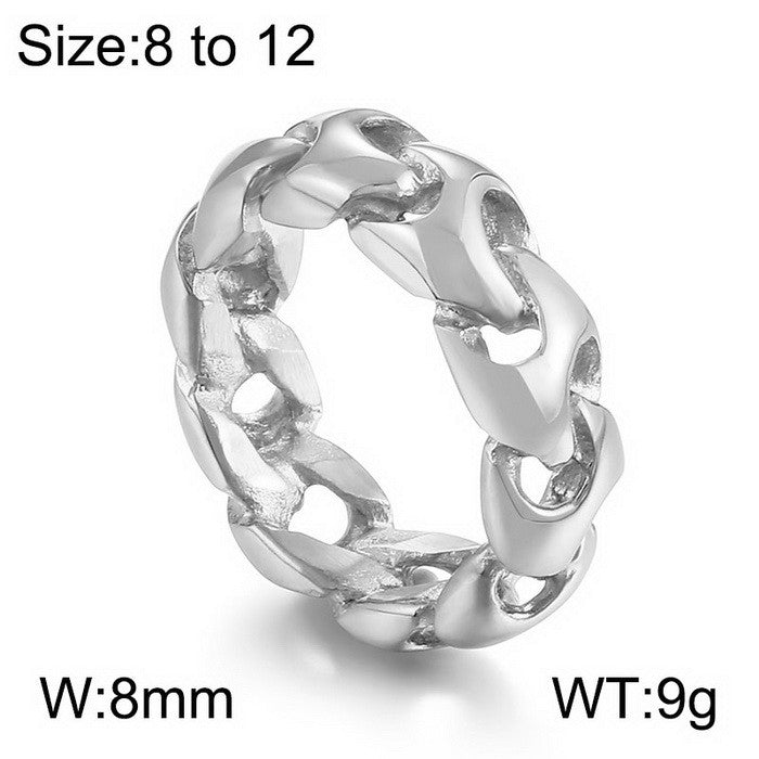 Fashion Solid Color Stainless Steel Rings 1 Piece