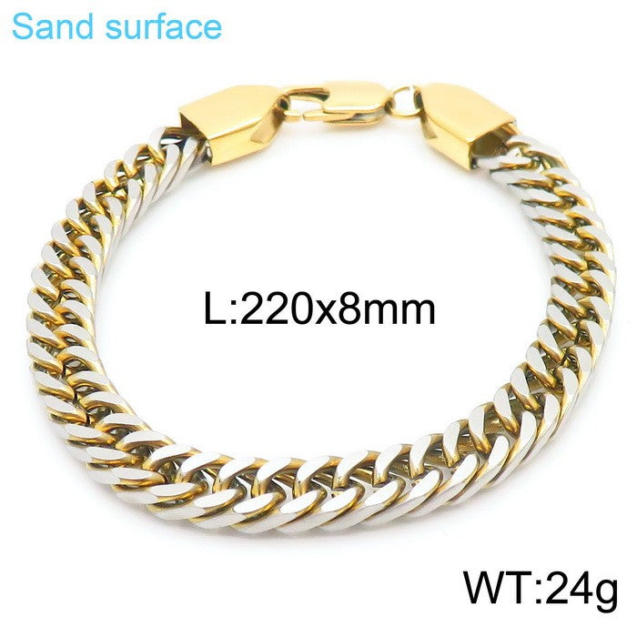 Fashion Solid Color Titanium Steel Plating Men's Bracelets Necklace