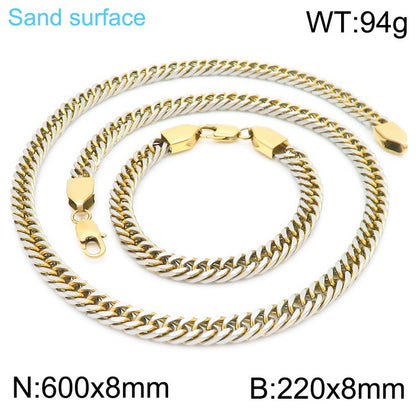 Fashion Solid Color Titanium Steel Plating Men's Bracelets Necklace