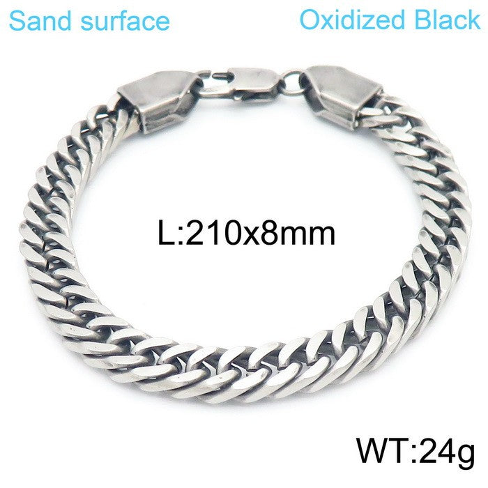 Fashion Solid Color Titanium Steel Plating Men's Bracelets Necklace