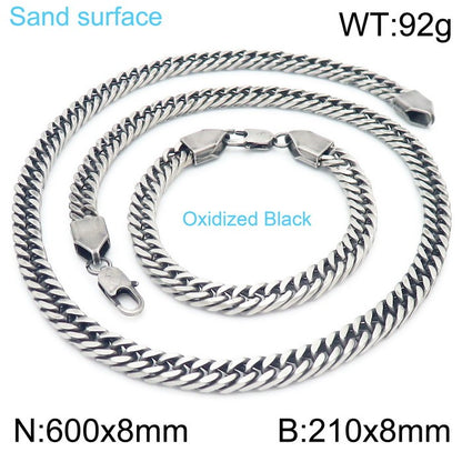 Fashion Solid Color Titanium Steel Plating Men's Bracelets Necklace