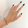 Fashion Round Alloy Plating Artificial Pearls Women's Open Ring 1 Piece