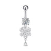 Fashion Heart Shape Flower Butterfly Stainless Steel Plating Inlay Zircon Belly Ring 1 Piece