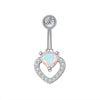 Fashion Heart Shape Flower Butterfly Stainless Steel Plating Inlay Zircon Belly Ring 1 Piece